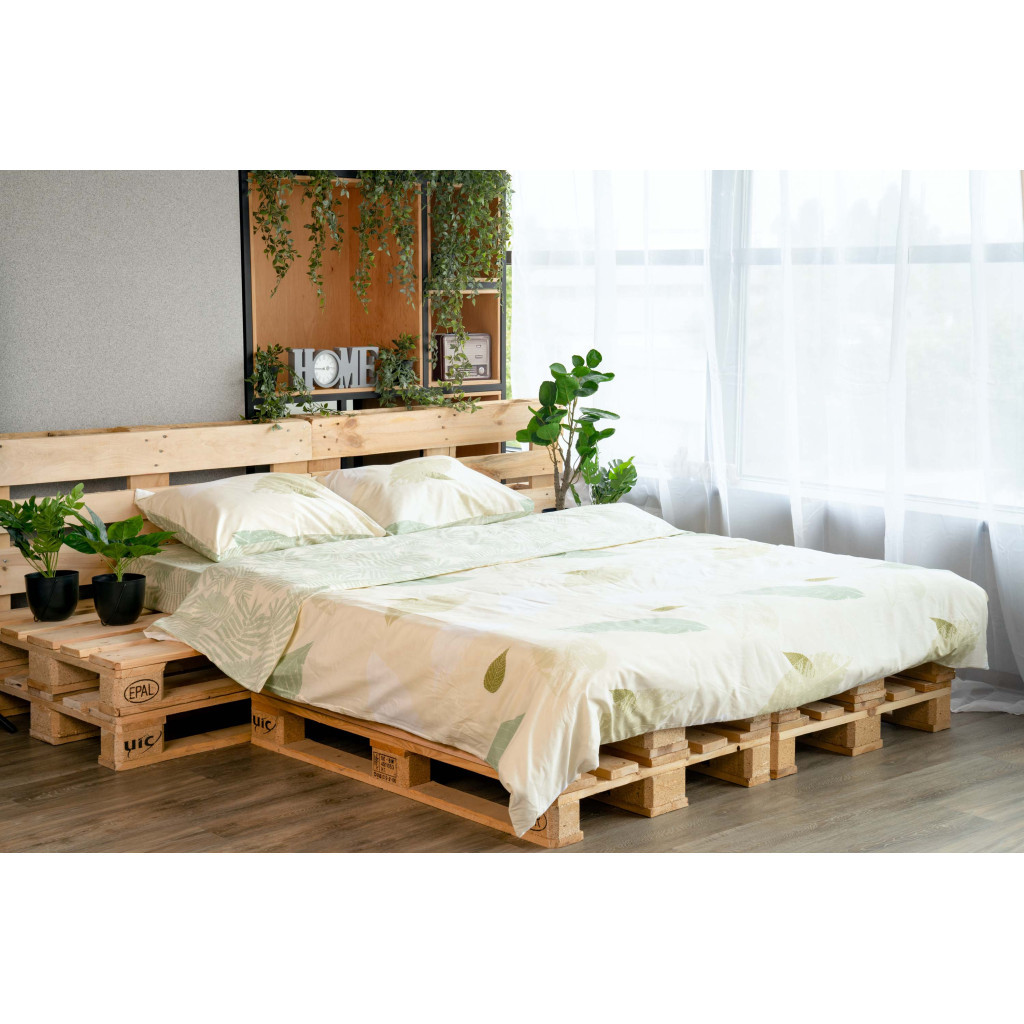 Постільна білизна Ardesto Gloria сатин листя зелений євро 200х220 (ART2022GY) - зображення 2