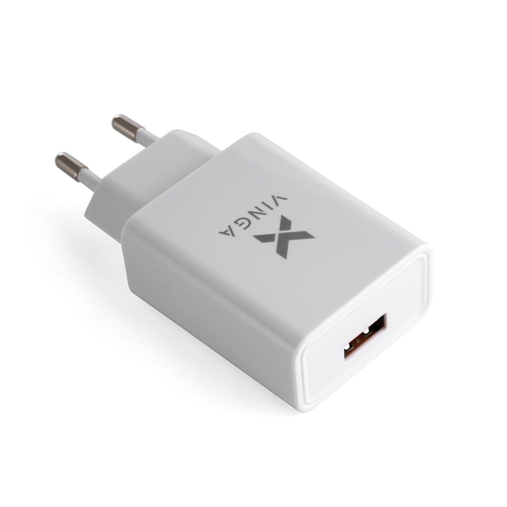 Зарядний пристрій Vinga QC3.0 Quick Wall Charger 1xUSB 18W Max (VWCQAW) - зображення 2