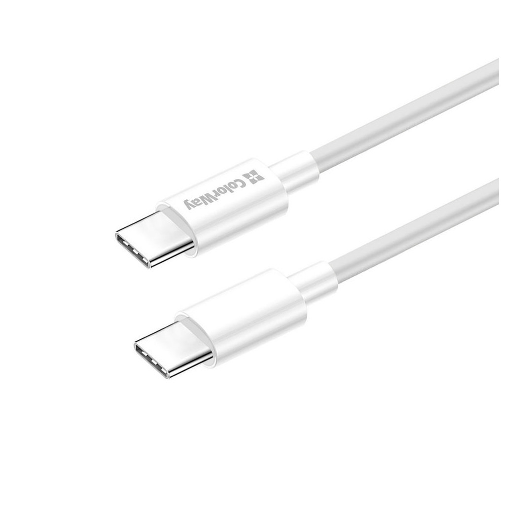 Дата кабель USB-C to USB-C 1.0m 5A 100W white ColorWay (CW-CBPDCC058-WT) - зображення 3