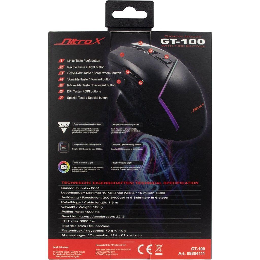 Мишка Nitrox GT-100 RGB Black (GT-100) - зображення 8