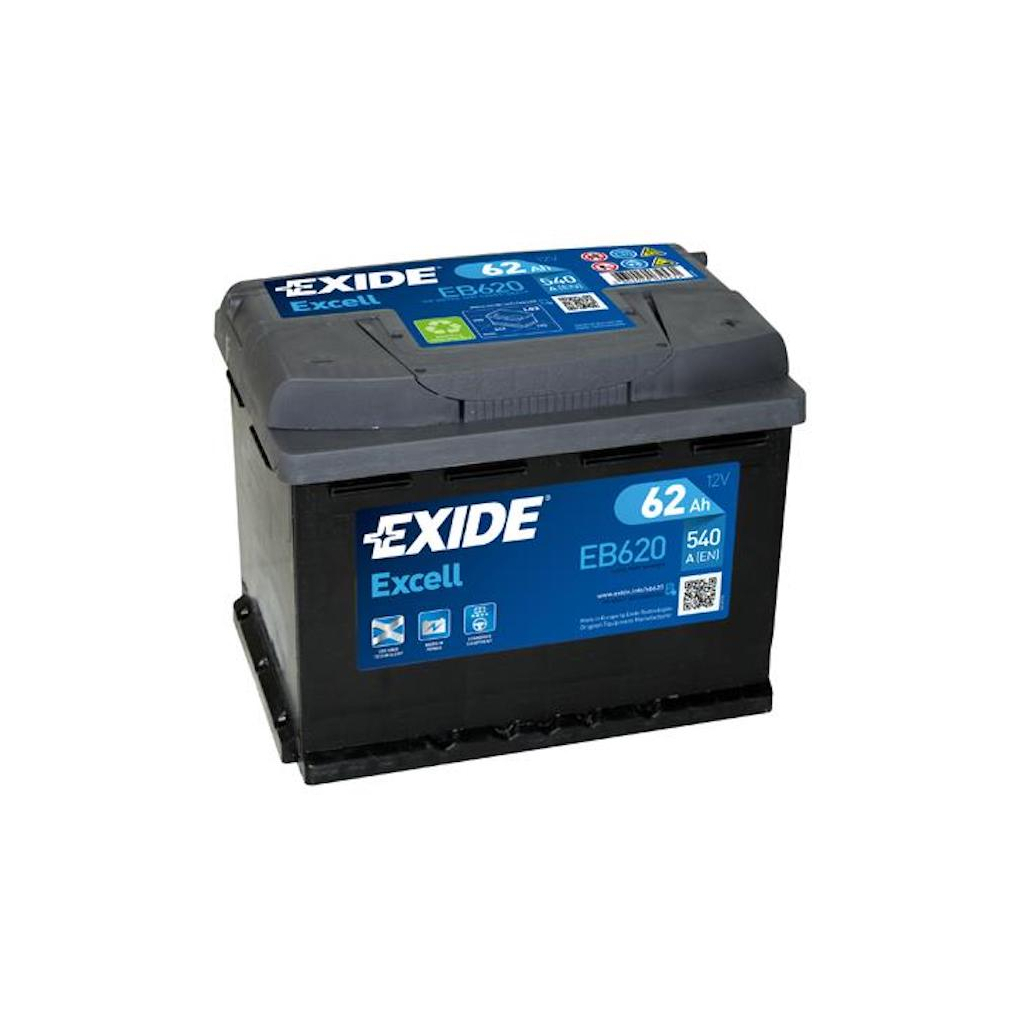 Акумулятор автомобільний EXIDE EXCELL 62A (EB620) - зображення 1