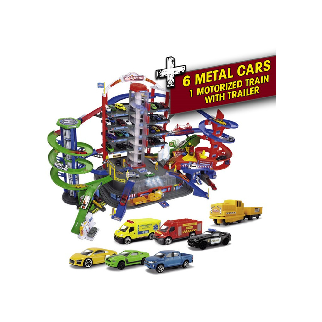 Ігровий набір Majorette Гараж. Супермісто 7 рівнів 6 металевих машинок (2059989) - зображення 4