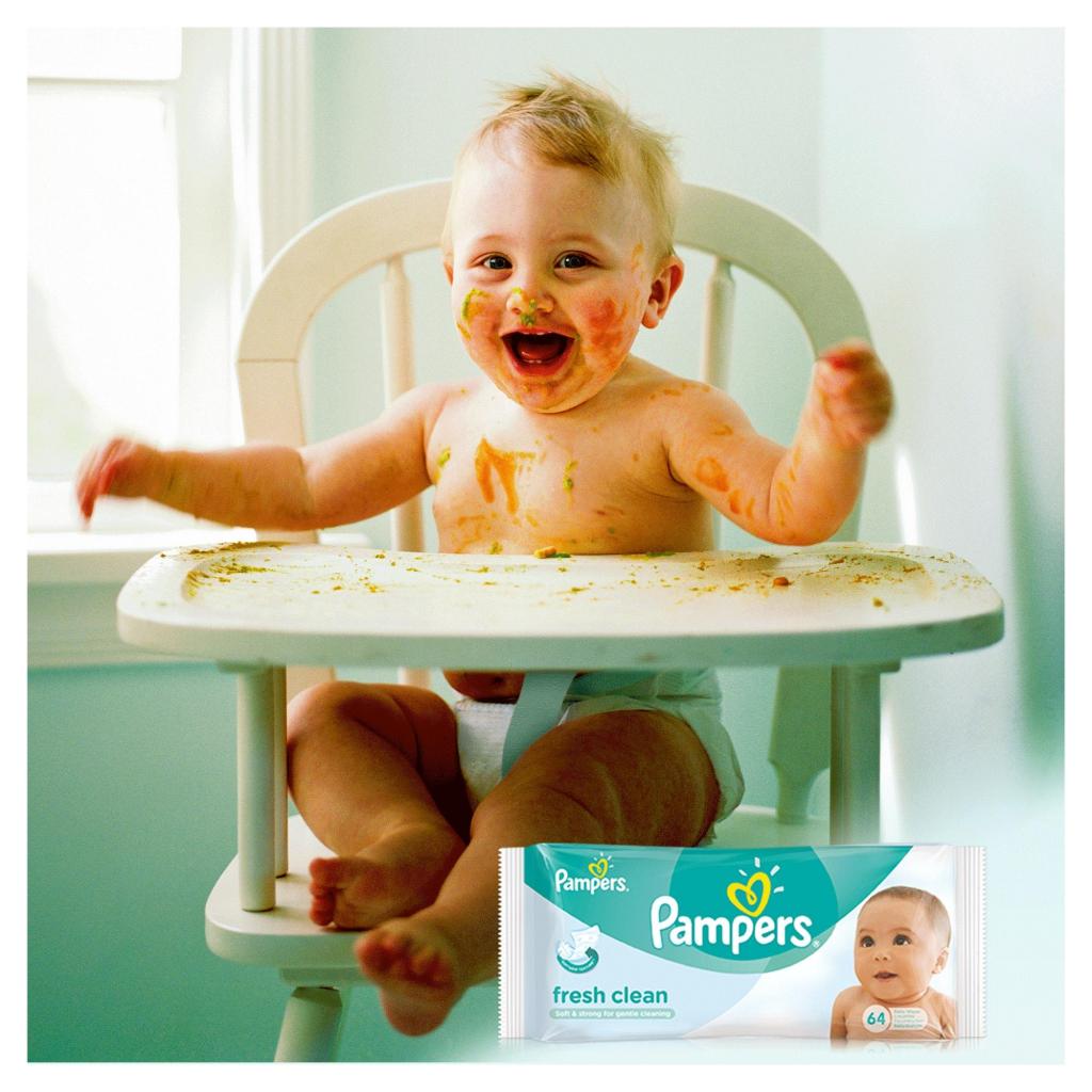 Дитячі вологі серветки Pampers Baby Fresh Clean 64шт (4015400439110) - изображение 5