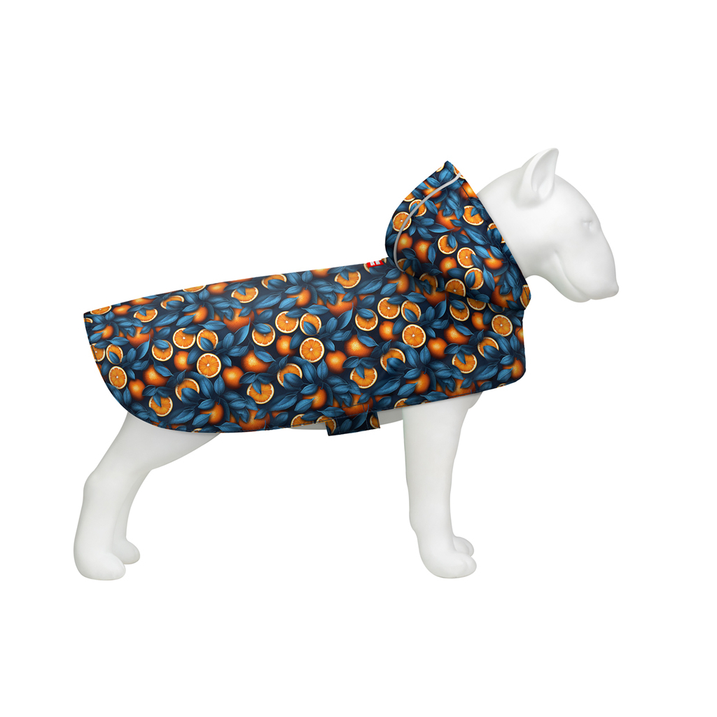 Дощовик для тварин WAUDOG Clothes Накидка з капюшоном Апельсини XS (355-4054) - зображення 1