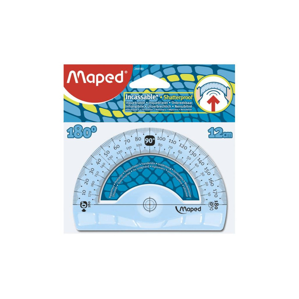 Лінійка Maped Транспортир UNBREAKABLE 180гр/120мм пластик (MP.244180) - зображення 1