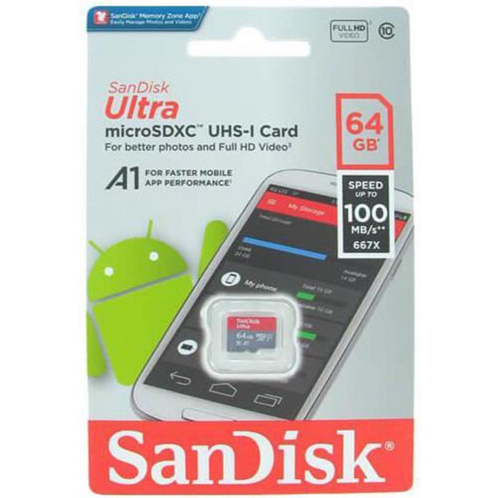 Карта пам'яті SanDisk 64GB microSDXC class 10 UHS-I (SDSQUAR-064G-GN6MN) - зображення 2