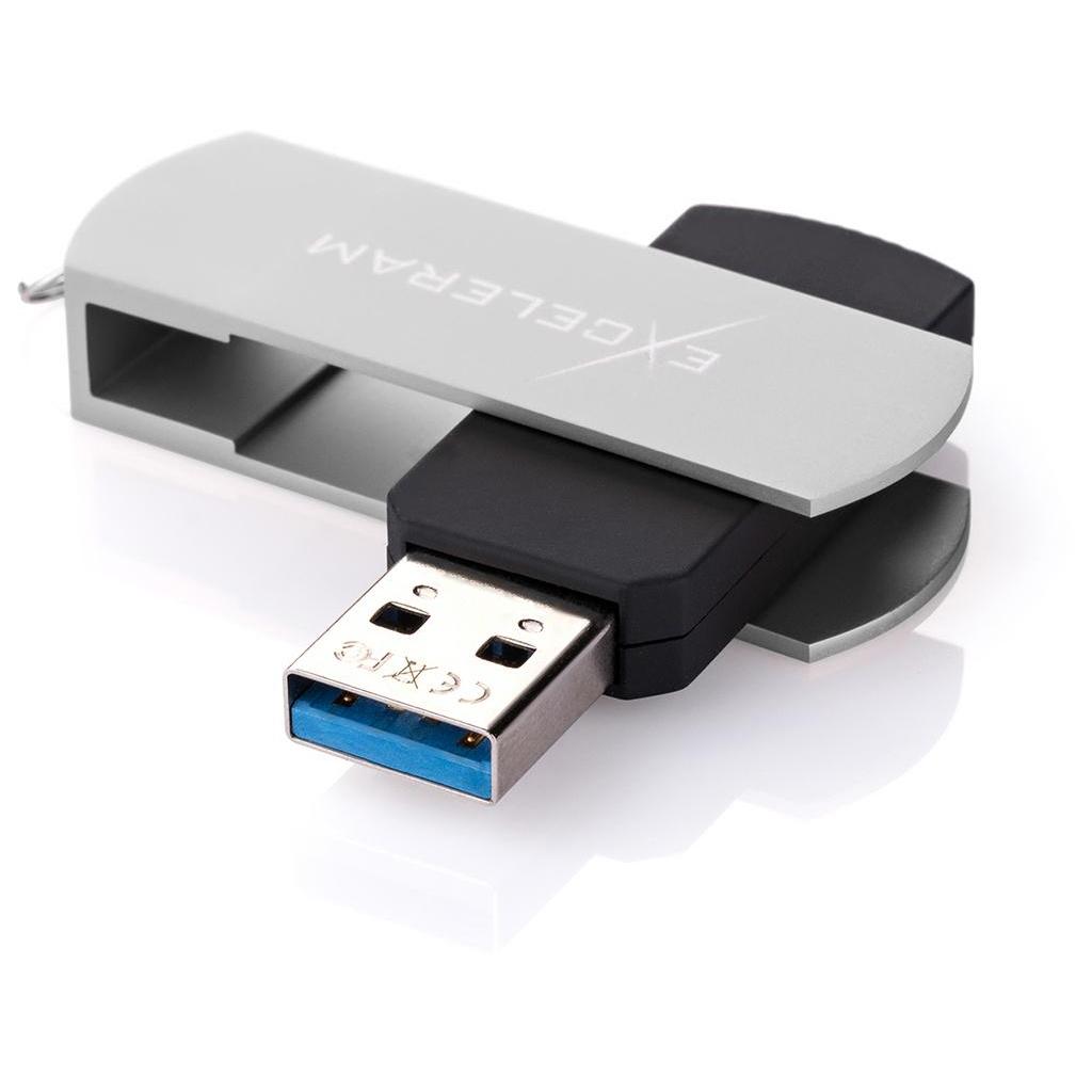 USB флеш накопичувач eXceleram 128GB P2 Series Silver/Black USB 3.1 Gen 1 (EXP2U3SIB128) - зображення 2