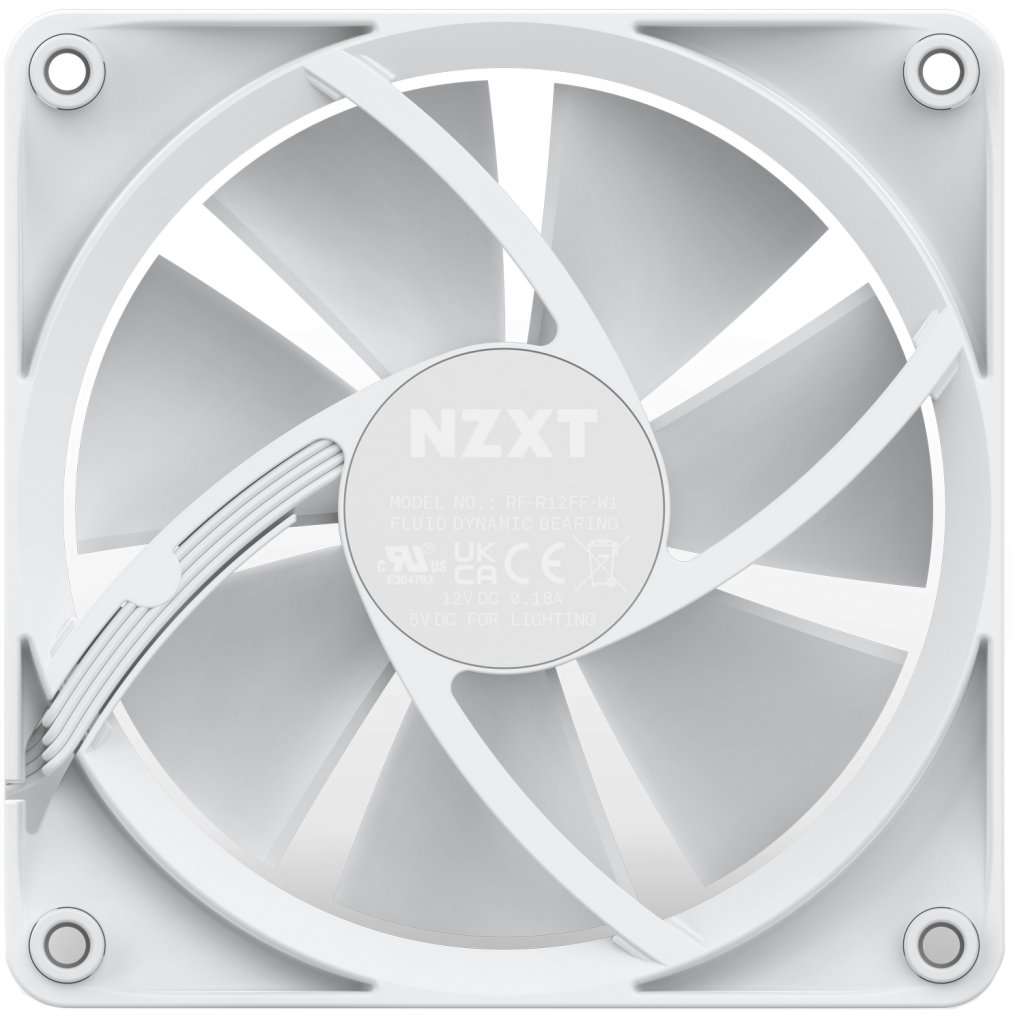 Кулер до корпусу NZXT F120RGB Single (White) (RF-R12SF-W1) - зображення 6