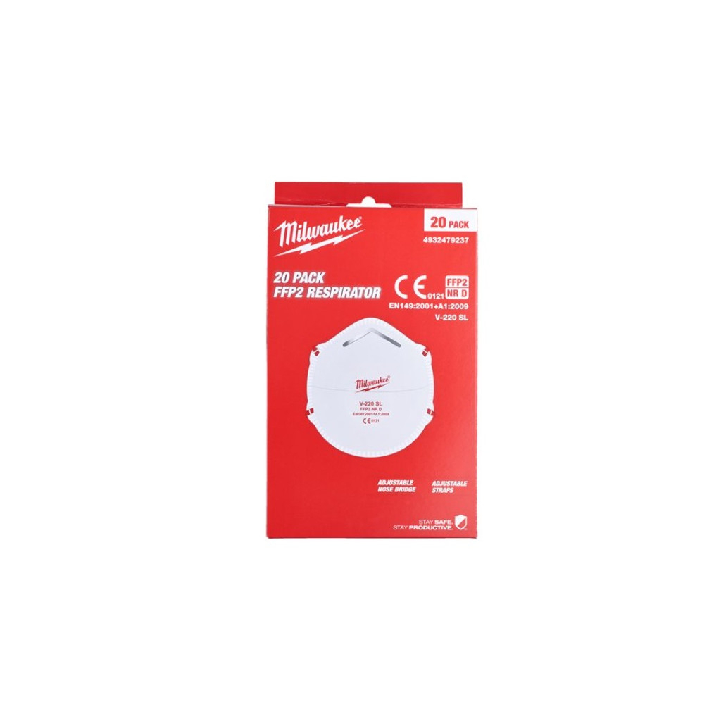 Респіратор Milwaukee без клапана FFP2 (20шт) (4932479237) - зображення 2