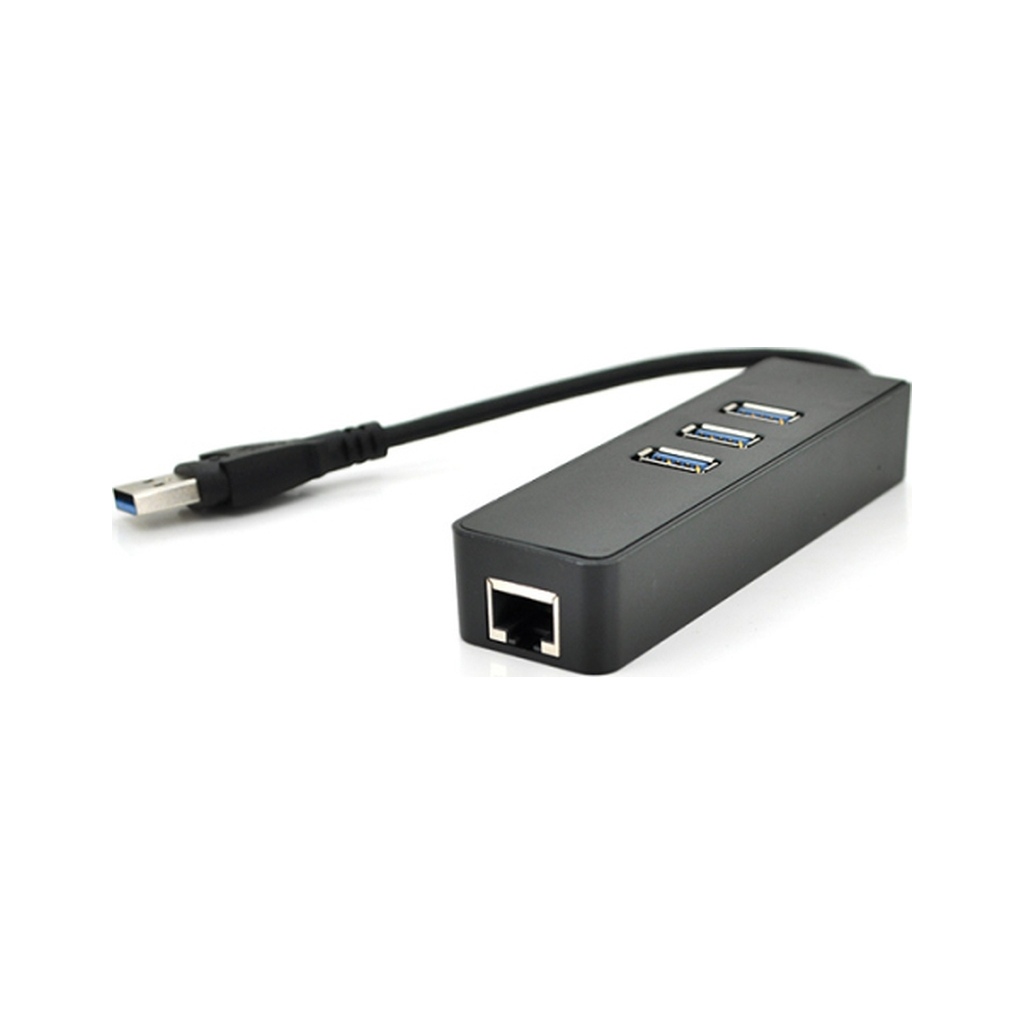 Концентратор Voltronic USB 3.0 to 3xUSB + Ethernet black (YT-3H3+1) - зображення 1