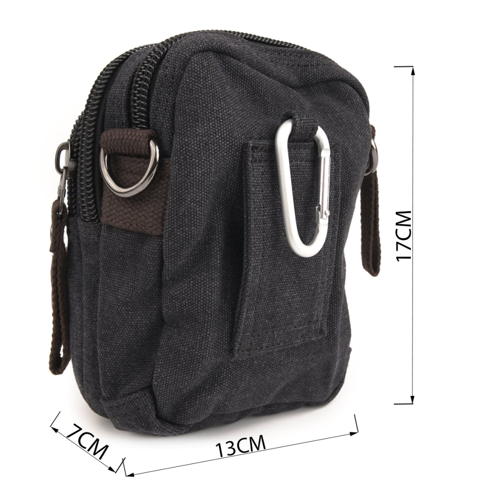 Сумка Vintage Текстильна на пояс Чорна (20082) - изображение 3