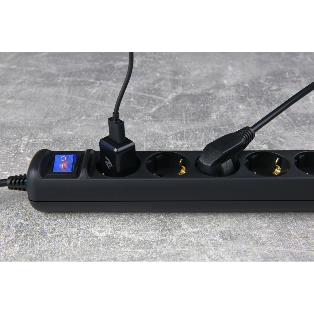 Мережевий фільтр живлення 2E 5xSchuko, 3м black (2E-U05ESM3BK) - зображення 6