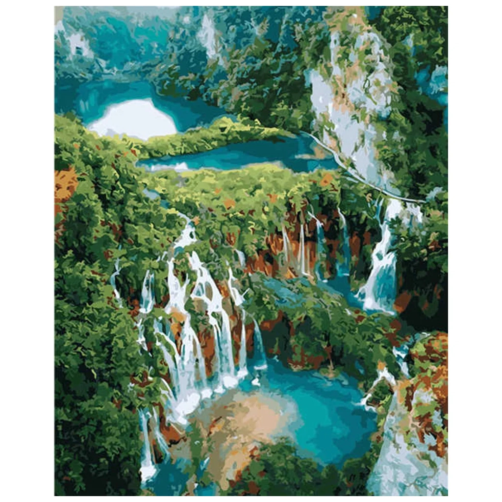 Картина по номерам Strateg Безліч водопадів 40х50 см (VA-2900) - зображення 1