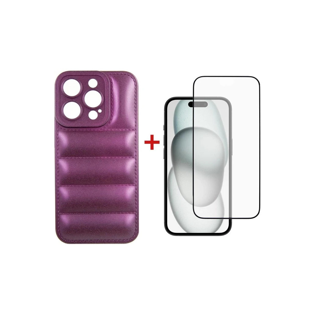 Чохол до мобільного телефона Dengos iPhone 15 Pro Case + Glass (Purple) (DG-KM-81) - зображення 1