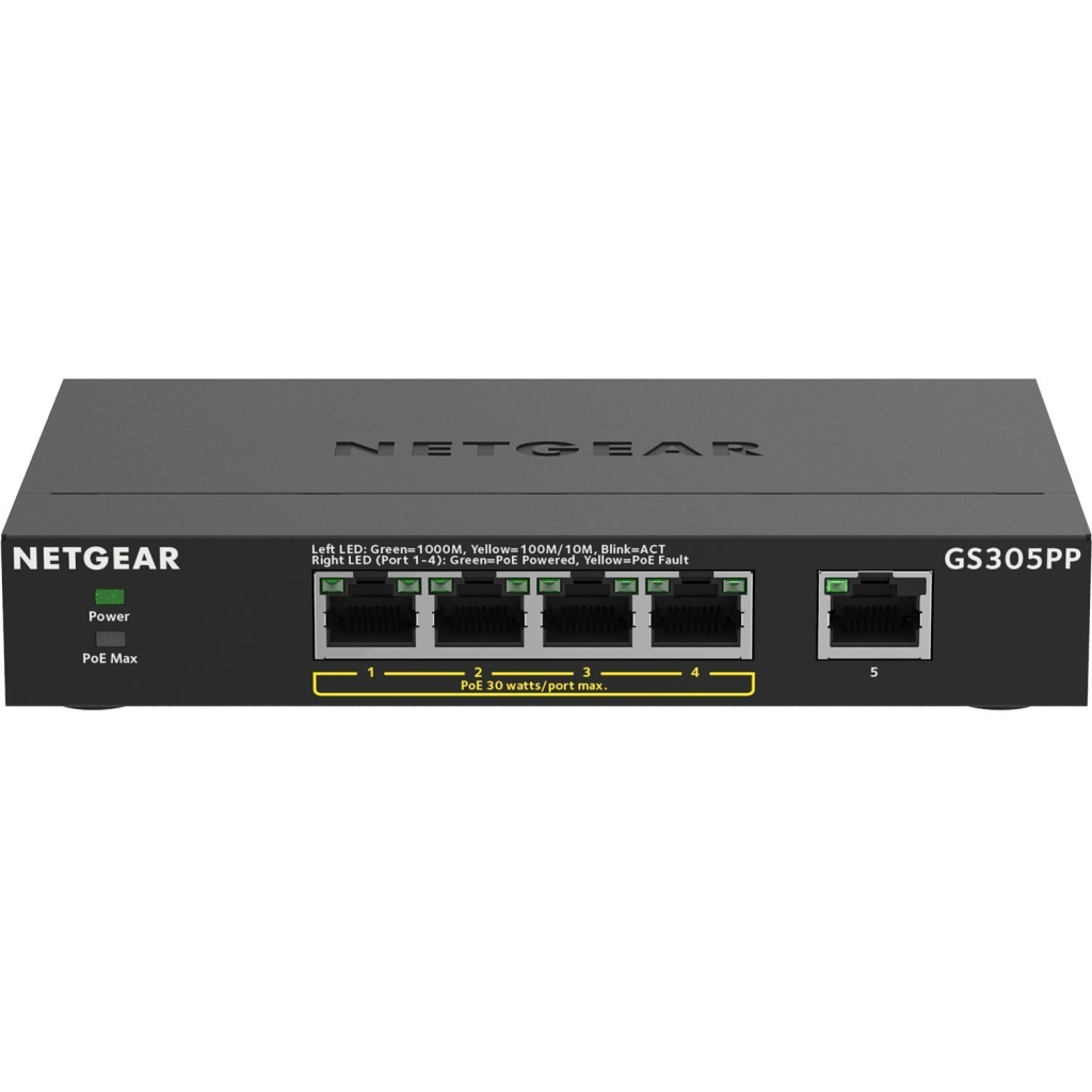 Комутатор мережевий Netgear GS305PP-100PES - зображення 1