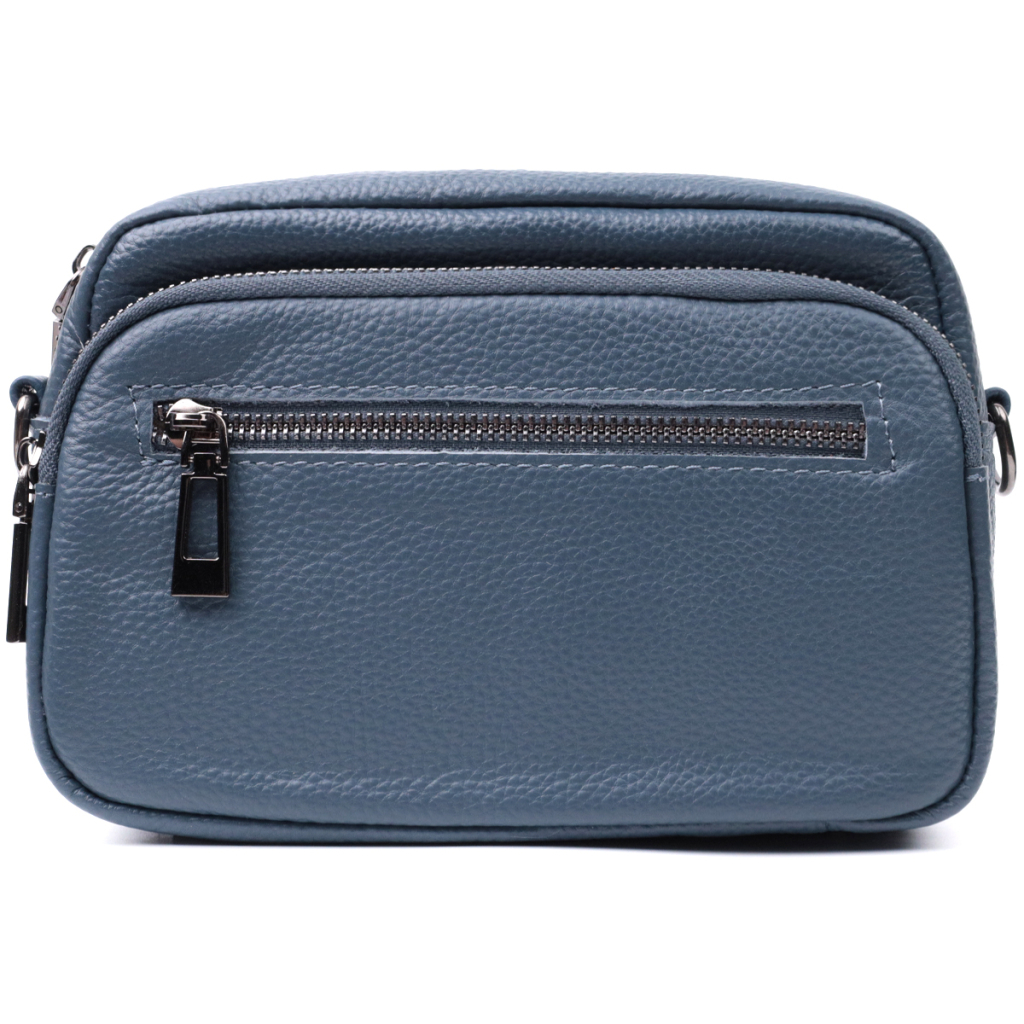 Сумка Vintage Жіноча з накладною кишенею з натуральної шкіри Синя (22641) - зображення 5