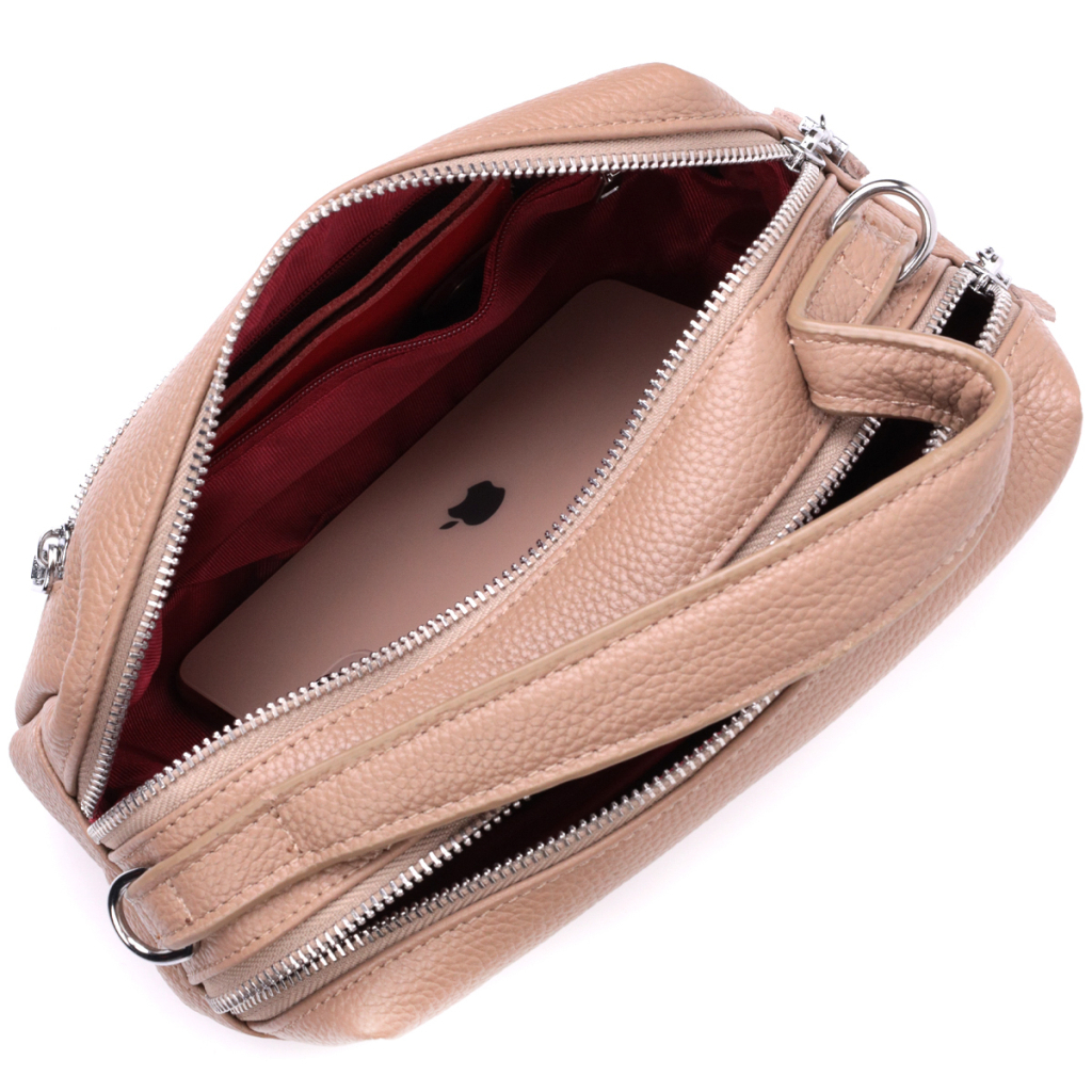 Сумка Vintage Жіноча на два відділення з натуральної шкіри Бежева (22345) - зображення 8