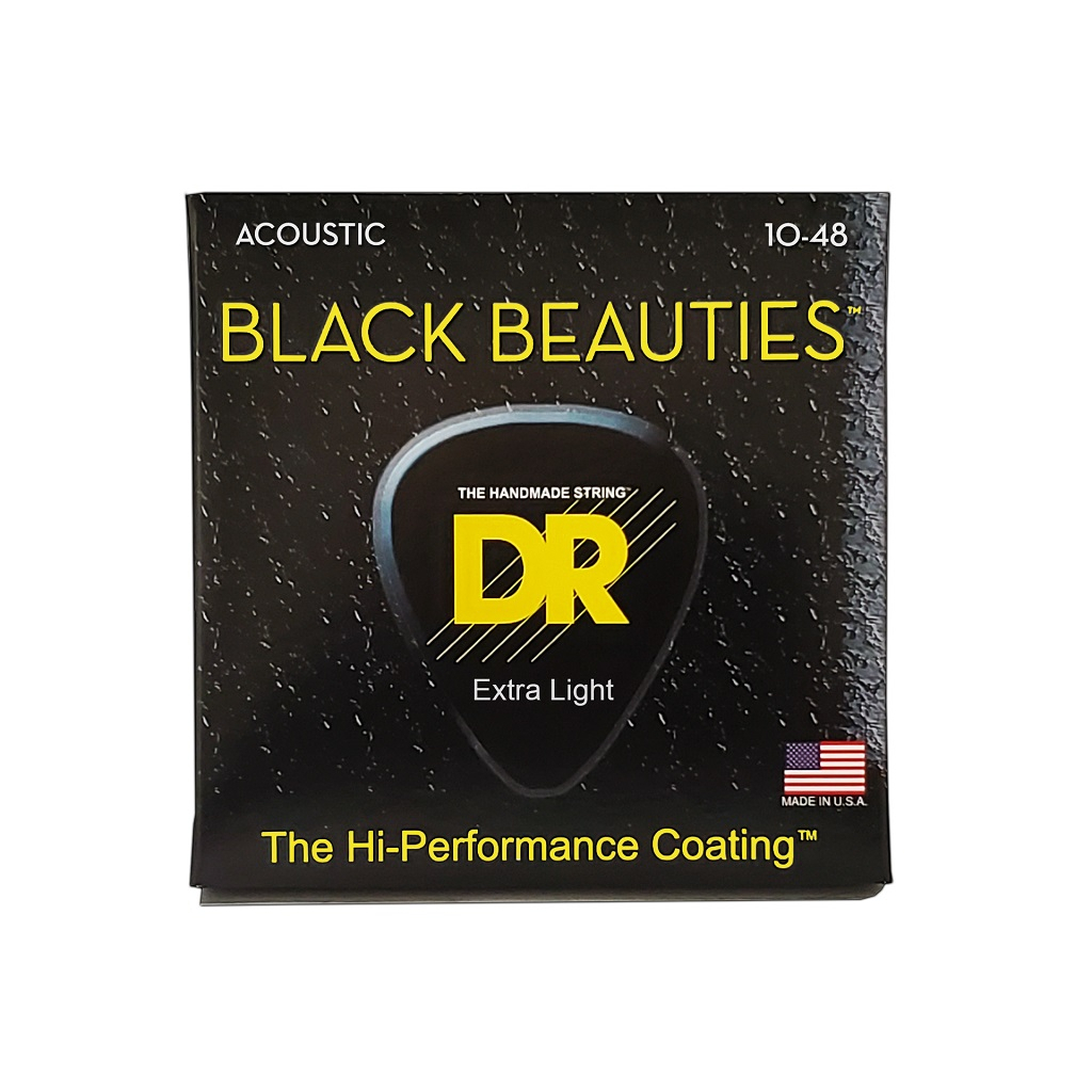 Струни для гітари DR Strings Black Beauties Acoustic - Extra Light (10-48) (BKA-10) - зображення 1