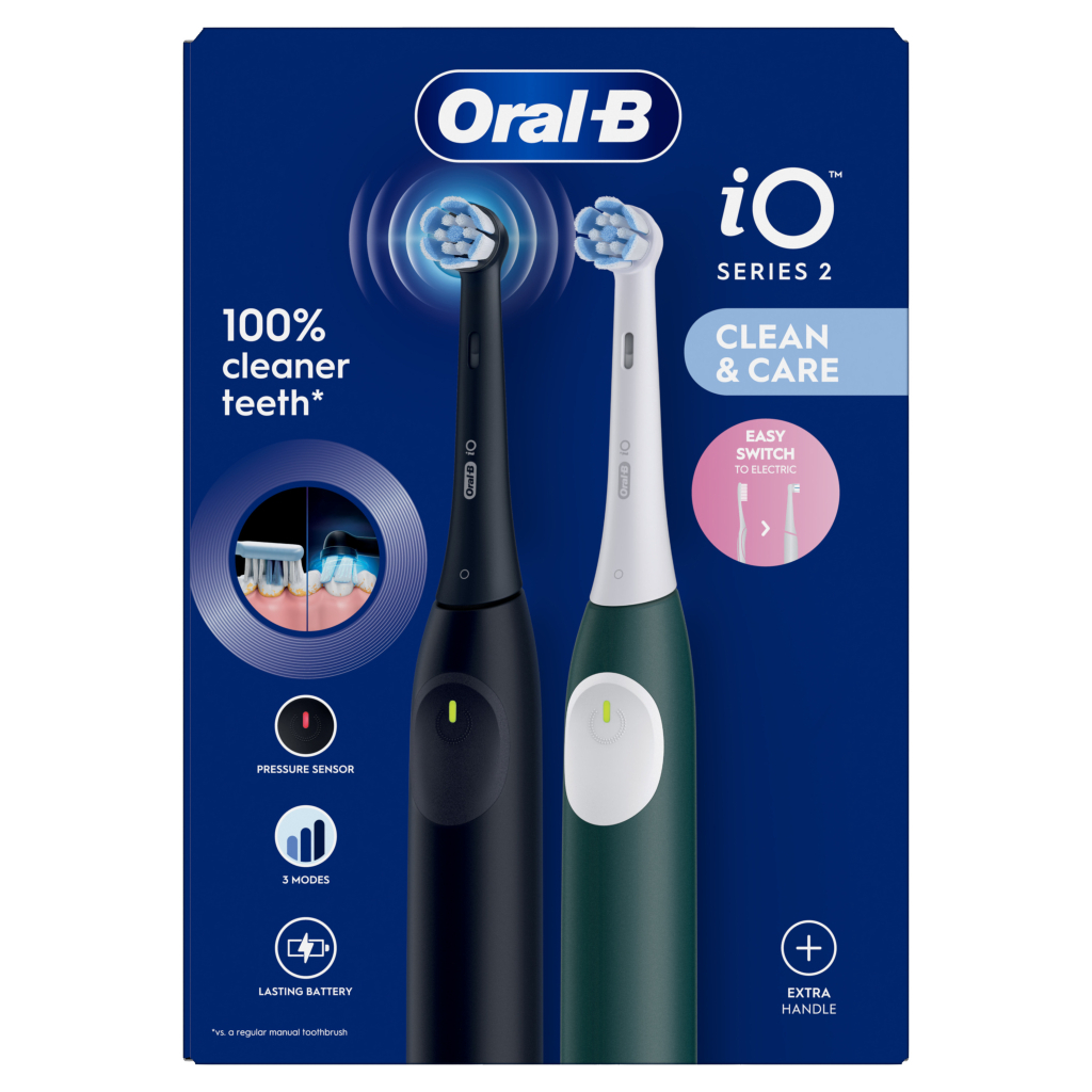 Електрична зубна щітка Oral-B iO2 Series Night Black / Forest Green + Extra Handle - зображення 7