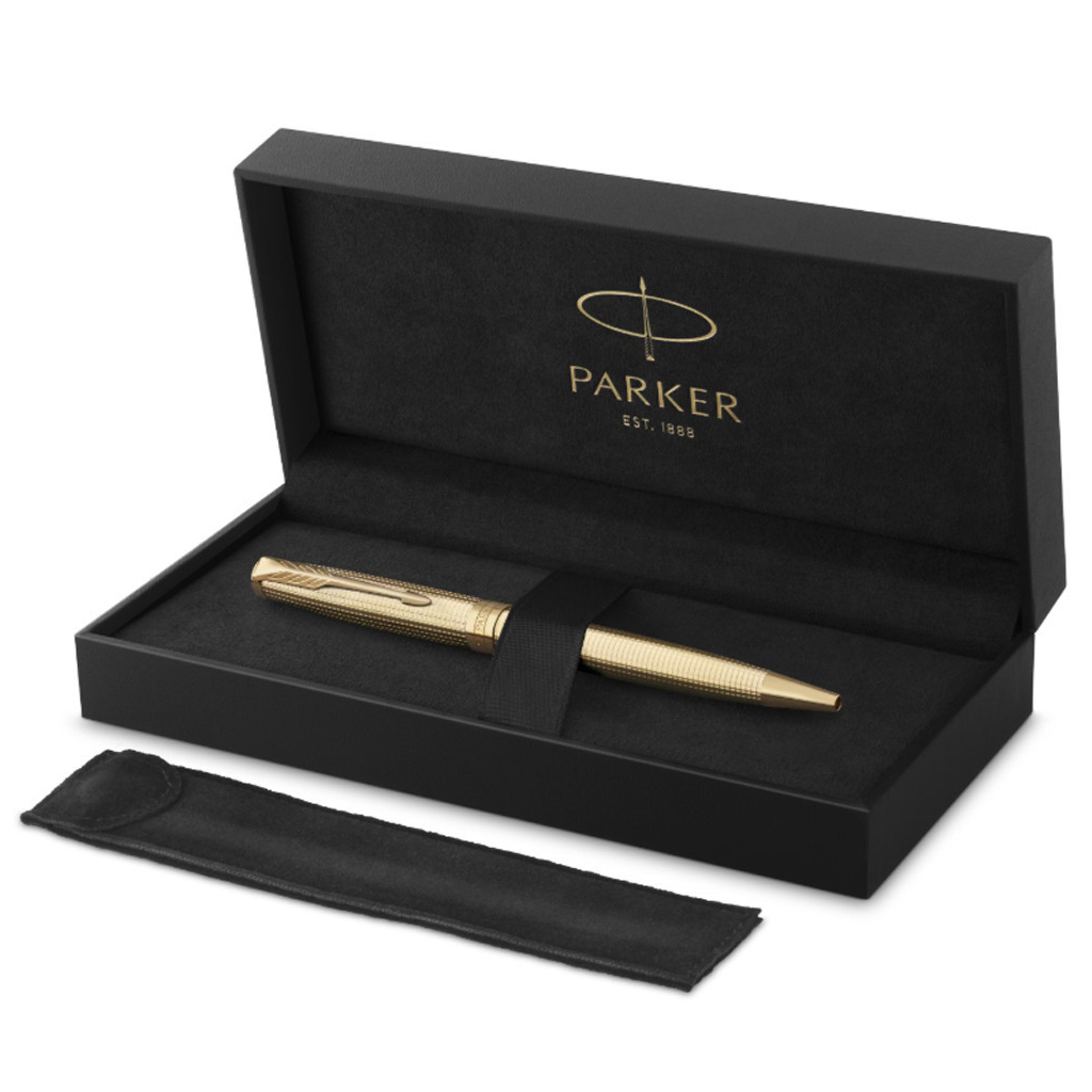 Ручка кулькова Parker SONNET 17 SE Cisele Gold GT BP + бархатний чохол (68 632) - изображение 4