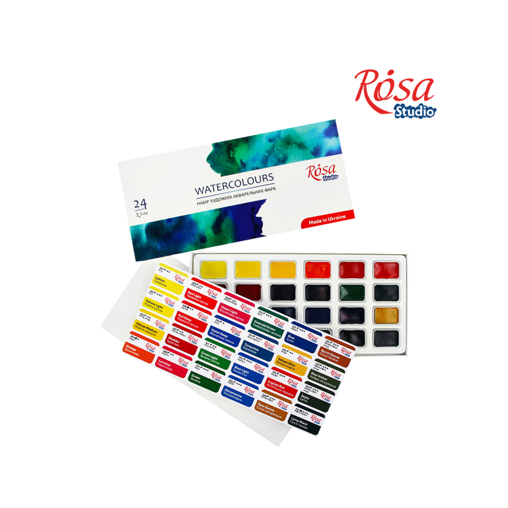 Акварельні фарби Rosa Studio 24 кольори х 2.5 мл (4823098518037) - изображение 4