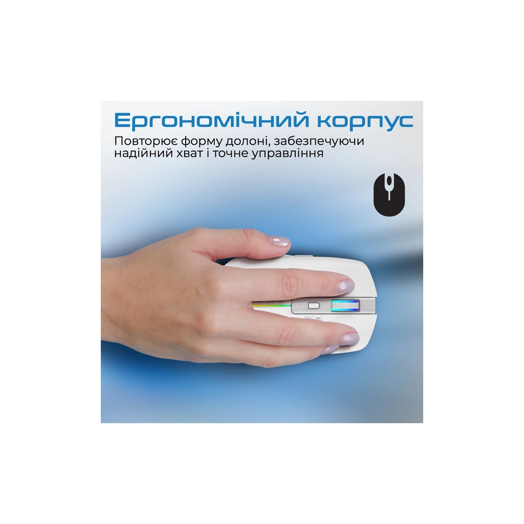 Мишка Promate Kitt Wireless White (kitt.white) - зображення 2