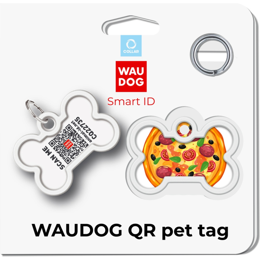 Адресник для тварин WAUDOG Smart ID з QR паспортом "Піца", кістка 40х28 мм (231-4038) - зображення 5
