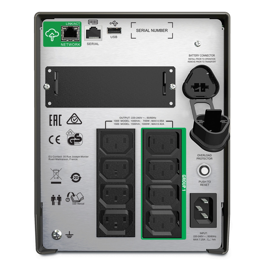 Пристрій безперебійного живлення APC Smart-UPS 1000VA LCD SmartConnect (SMT1000IC) - зображення 2