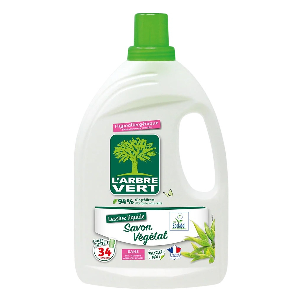 Гель для прання L'Arbre Vert Рослинне мило 1.53 л (3450601046254) - изображение 1