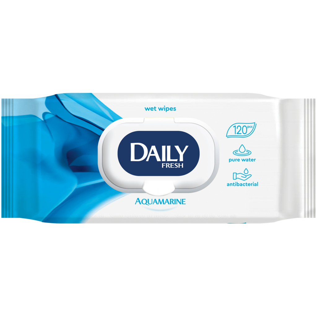 Вологі серветки Daily Fresh універсальні з клапаном 120 шт. (4823071642322) - зображення 1