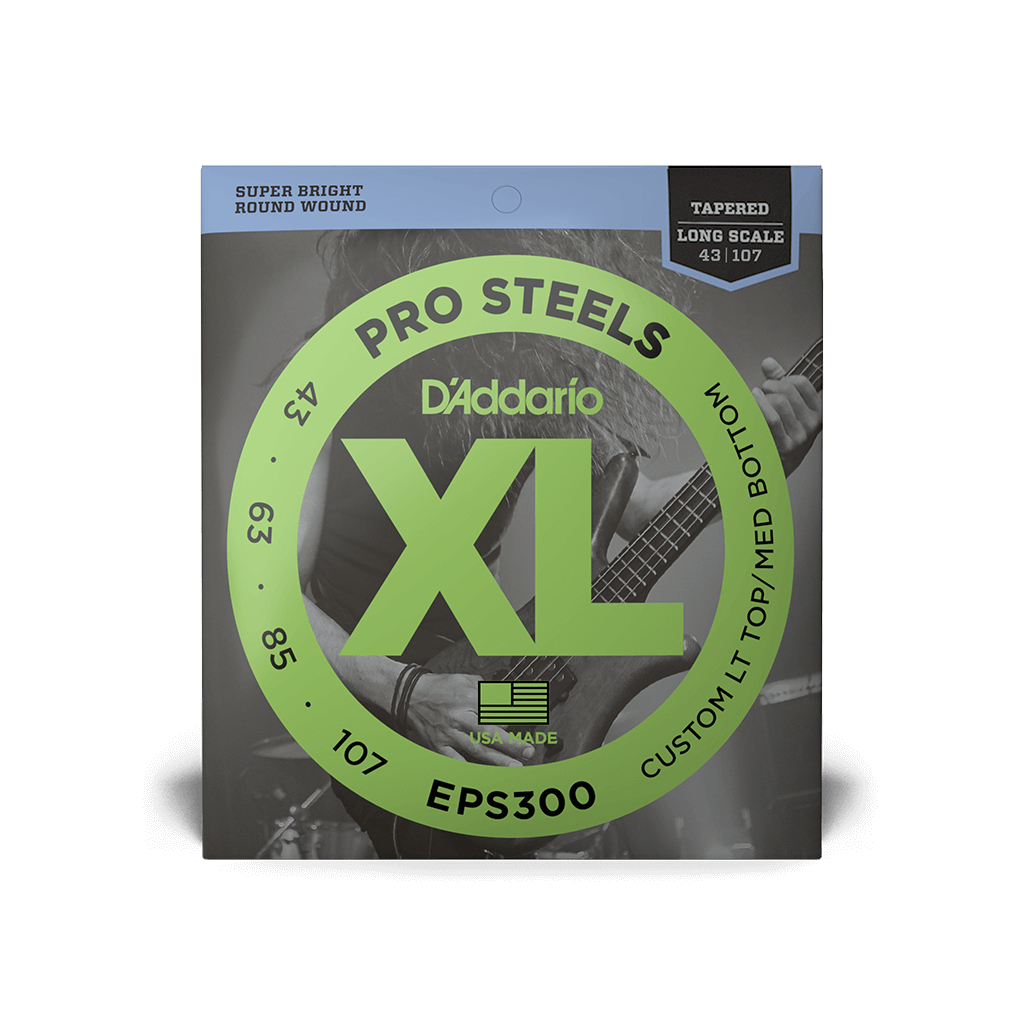 Струни для гітари D'Addario XL ProSteels Bass Custom Light Top/Medium Bottom (43-107) (EPS300) - зображення 1
