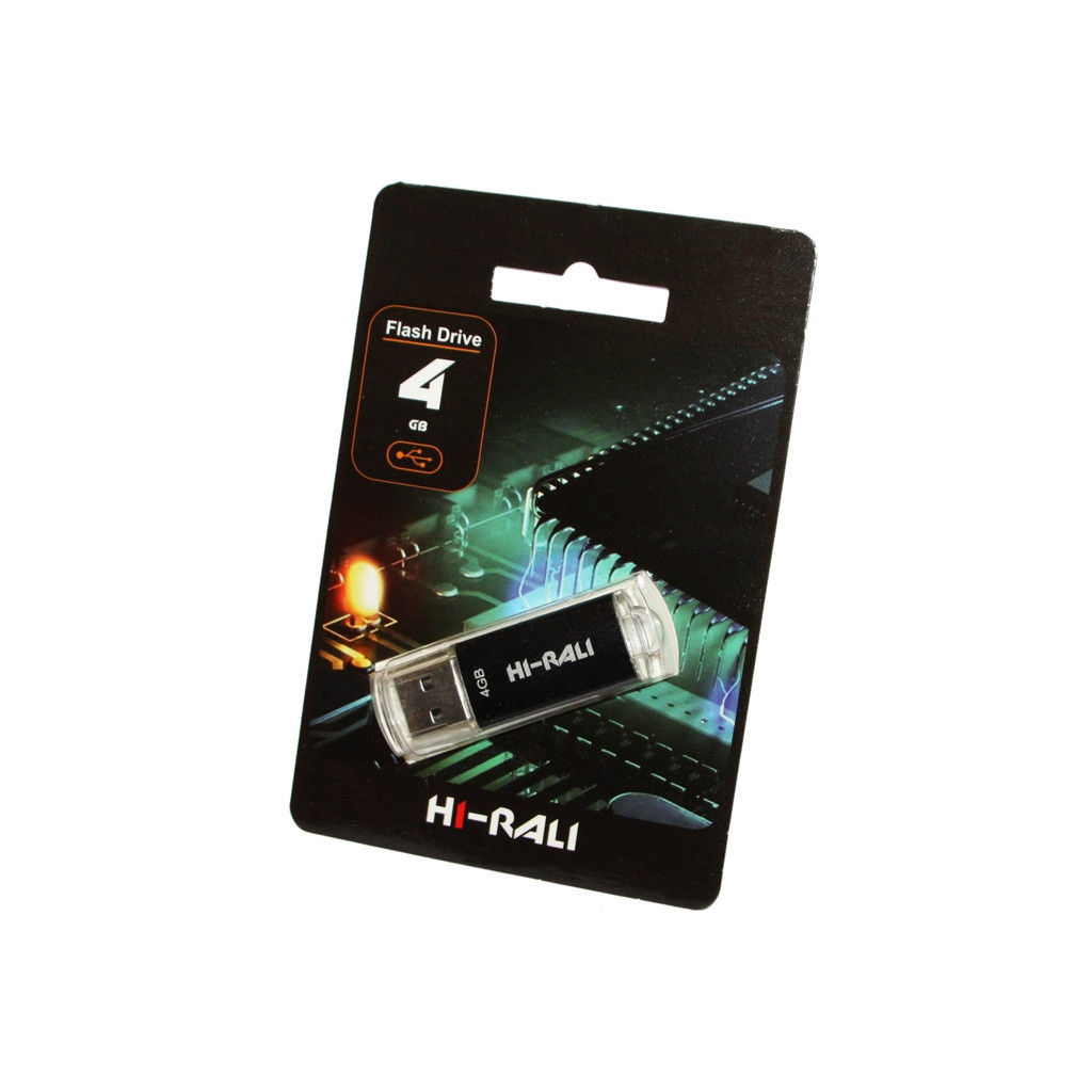 USB флеш накопичувач Hi-Rali 4GB Rocket Series Black USB 2.0 (HI-4GBVCBK) - зображення 1