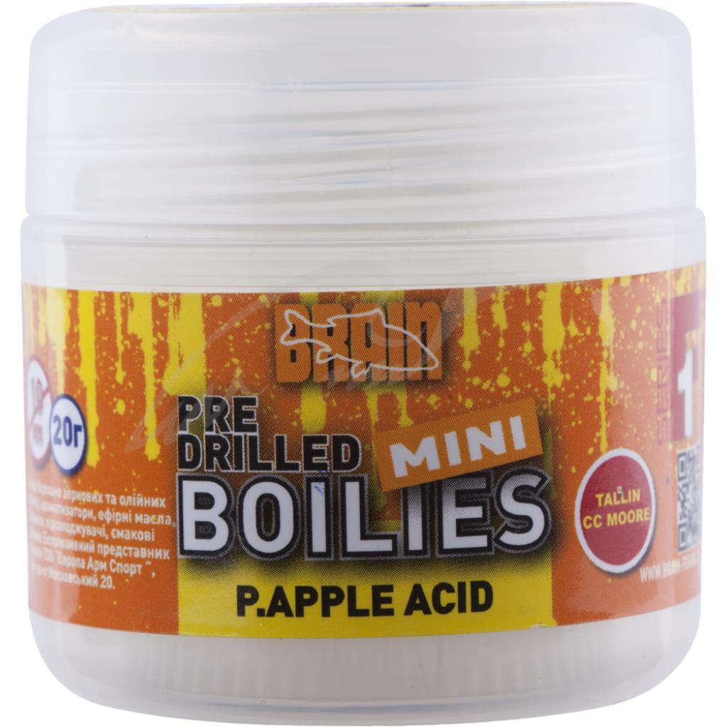 Бойл Brain fishing P.apple acid (ананас) pre drilled mini boilies 10 mm 20 gr (1858.02.43) - зображення 1