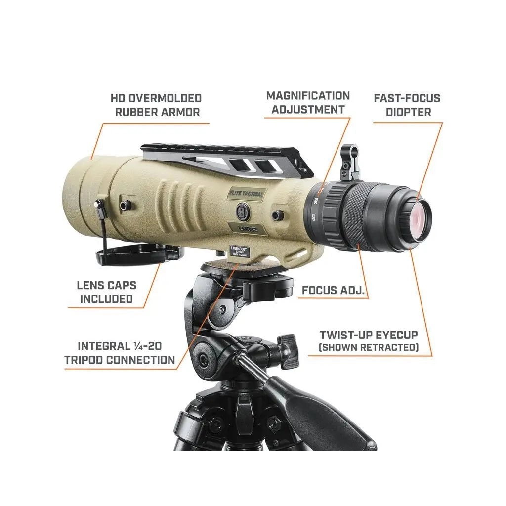 Підзорна труба Bushnell Elite Tactical 8-40х60 FDE. Сітка Tremor4. Picatinny (ET884060T) - зображення 7