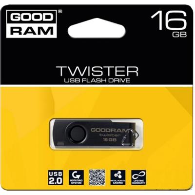 USB флеш накопичувач Goodram 16GB TWISTER Black clip USB 2.0 (UTS2-0160KKR11) - зображення 2