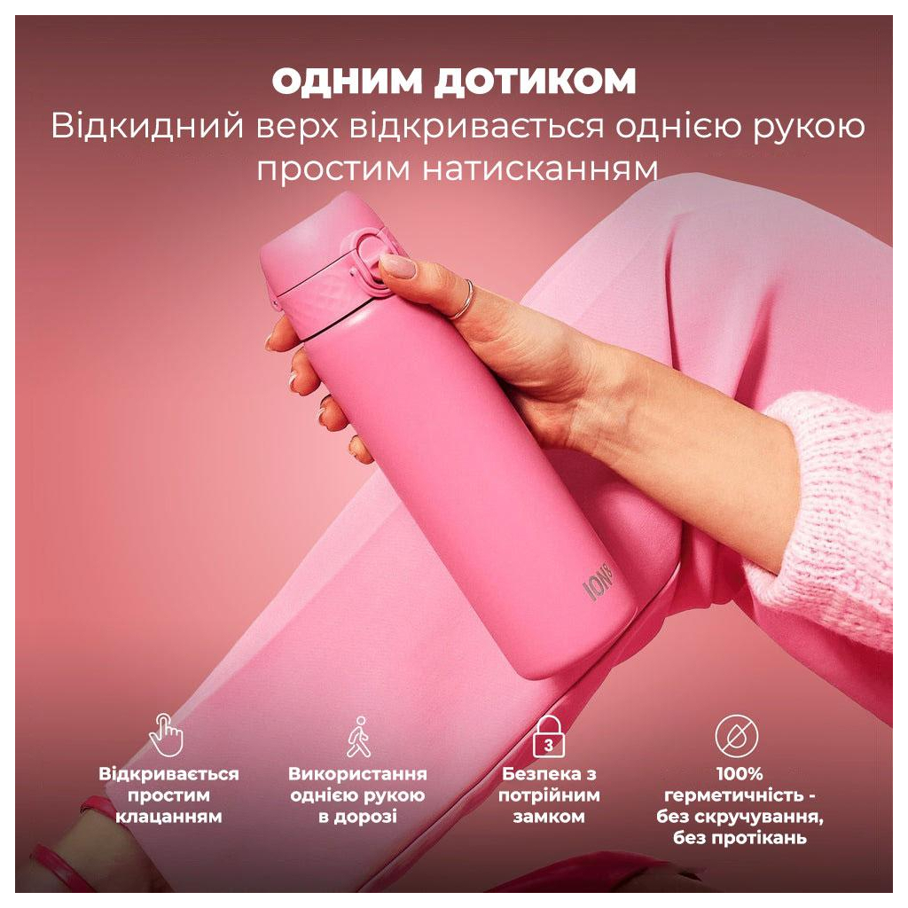 Пляшка для води ION8 OneTouch Vacuum Insulated 500 мл Rose Bloom (I8TS500ROSEB) - зображення 2