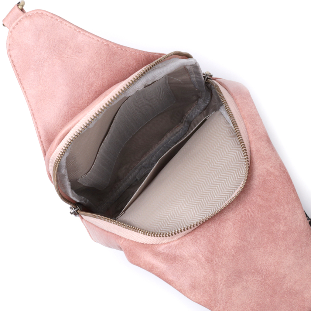 Сумка Vintage Жіноча з акцентом на текстильну лямку з гладкої екошкіри Рожева (22772) - зображення 7