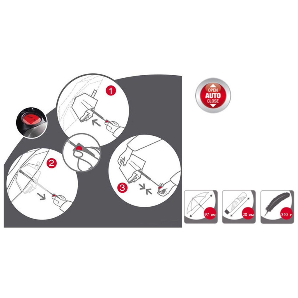 Парасоля Knirps A.200 Medium Duomatic Black (Kn95 7201 1000) - зображення 2