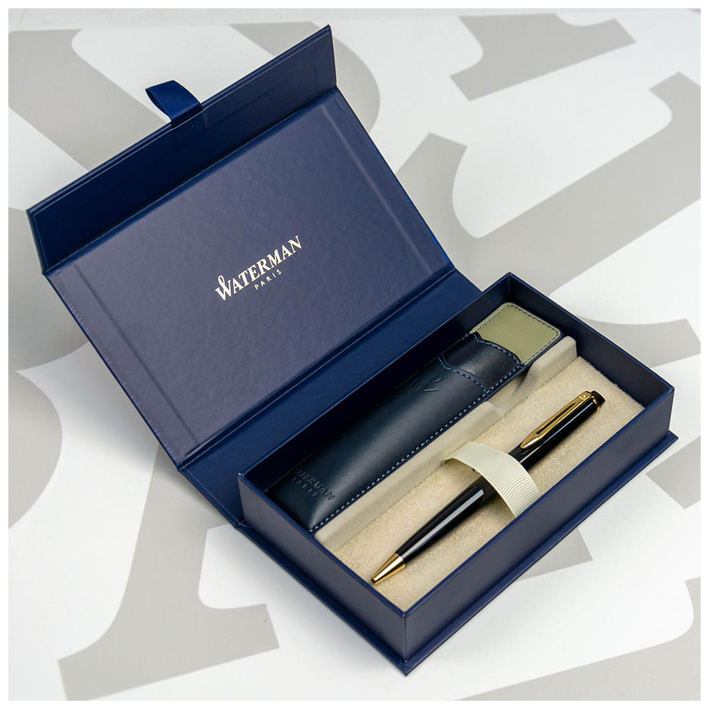 Ручка кулькова Waterman EXPERT Black GT  BP + чохол + подар.упаковка GIFT24 (20 021b24) - изображение 7