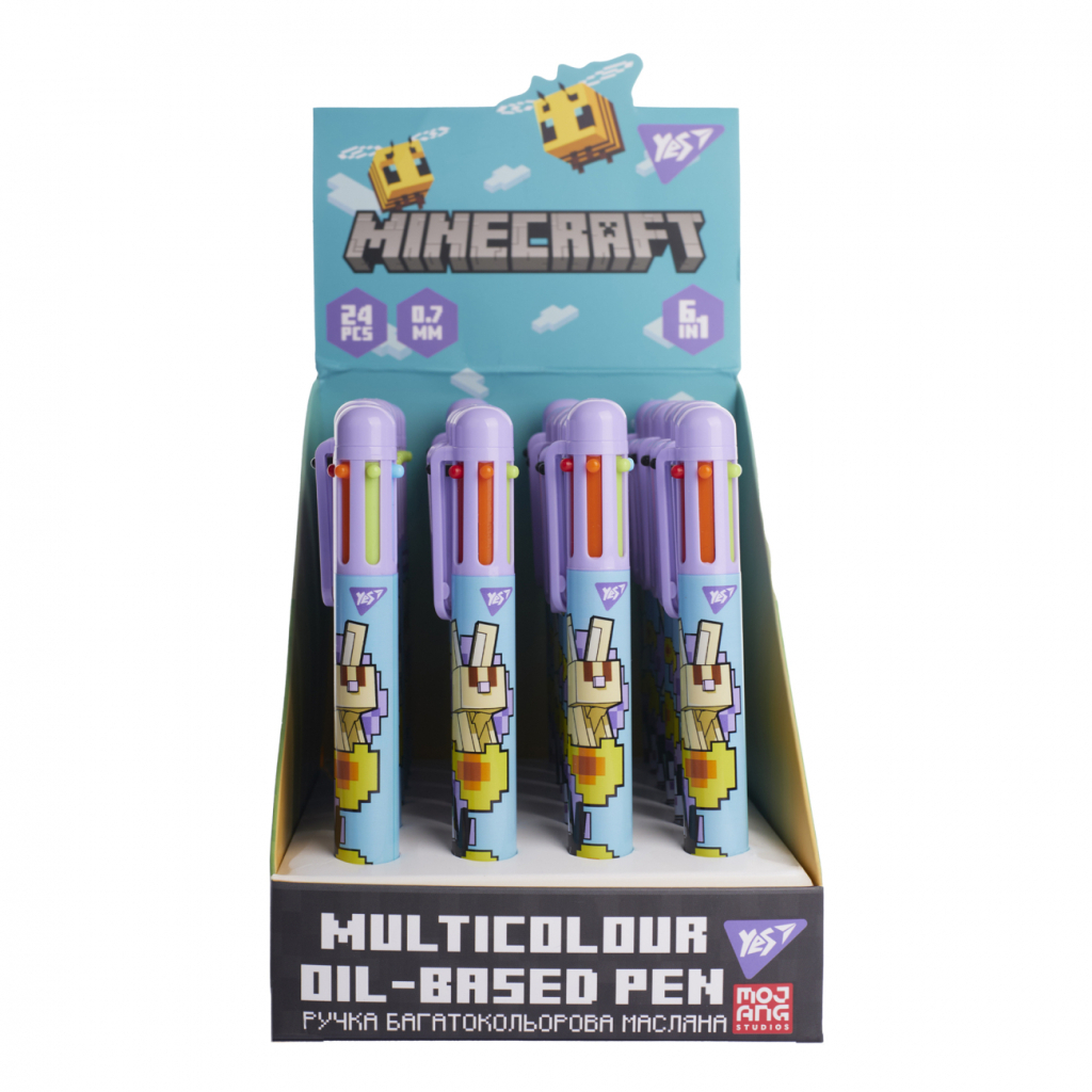 Ручка кулькова Yes Minecraft.Spring 0,7 мм, 6 кольорів (412268) - зображення 4
