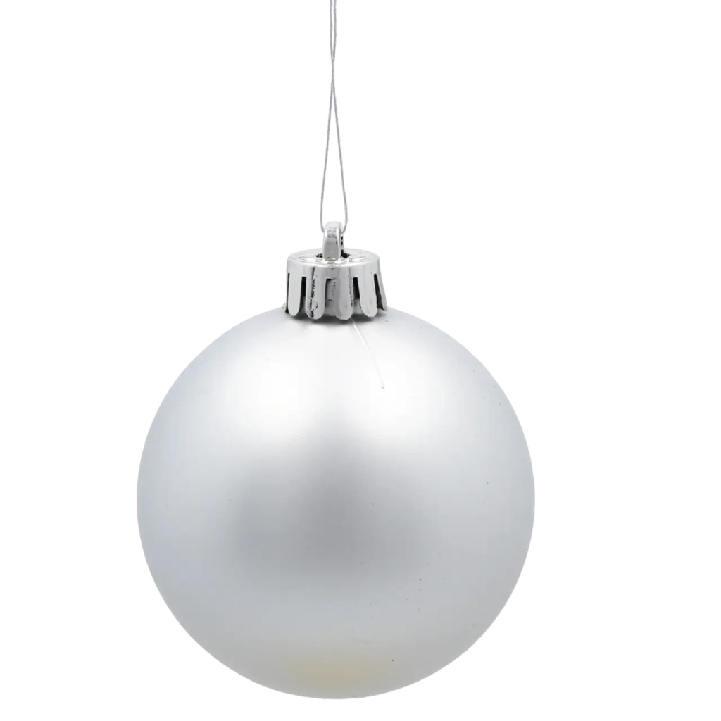 Ялинкова іграшка Chomik пластикові кульки 6 шт, 6 см, сріблясті (5900779893863_2) - зображення 2