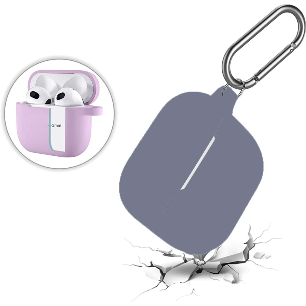 Чохол для навушників BeCover Silicon для Apple AirPods (3nd Gen) Light Purple (707183) - зображення 5