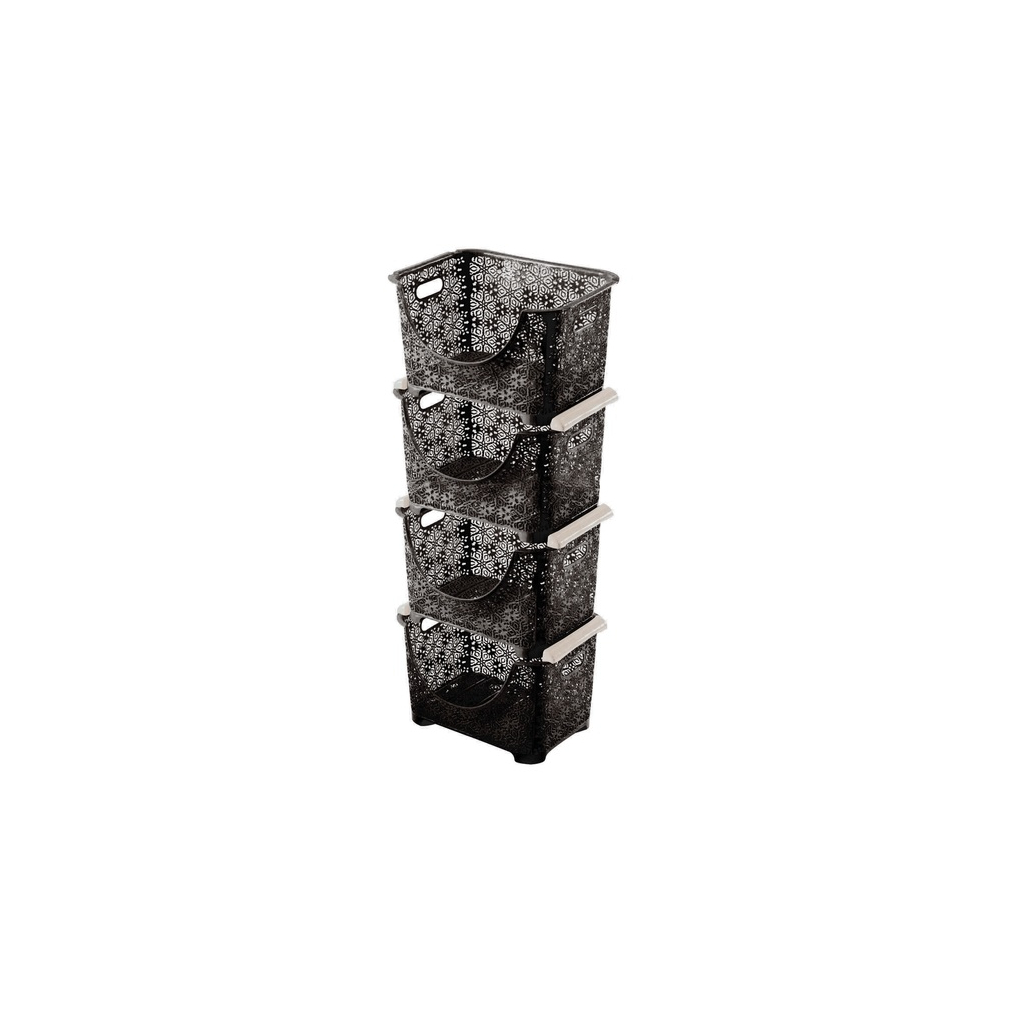 Кошик для зберігання Violet House 0409 Ажур Coffee 4 шт. (0409 Ажур COFFEE Набір 4 шт 36*2) - зображення 1