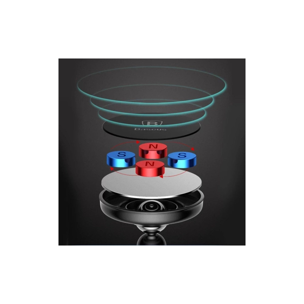 Універсальний автотримач Baseus Magnetic Bullet An on-board (клейка стртрічка) black (SUYZD-01) - зображення 6