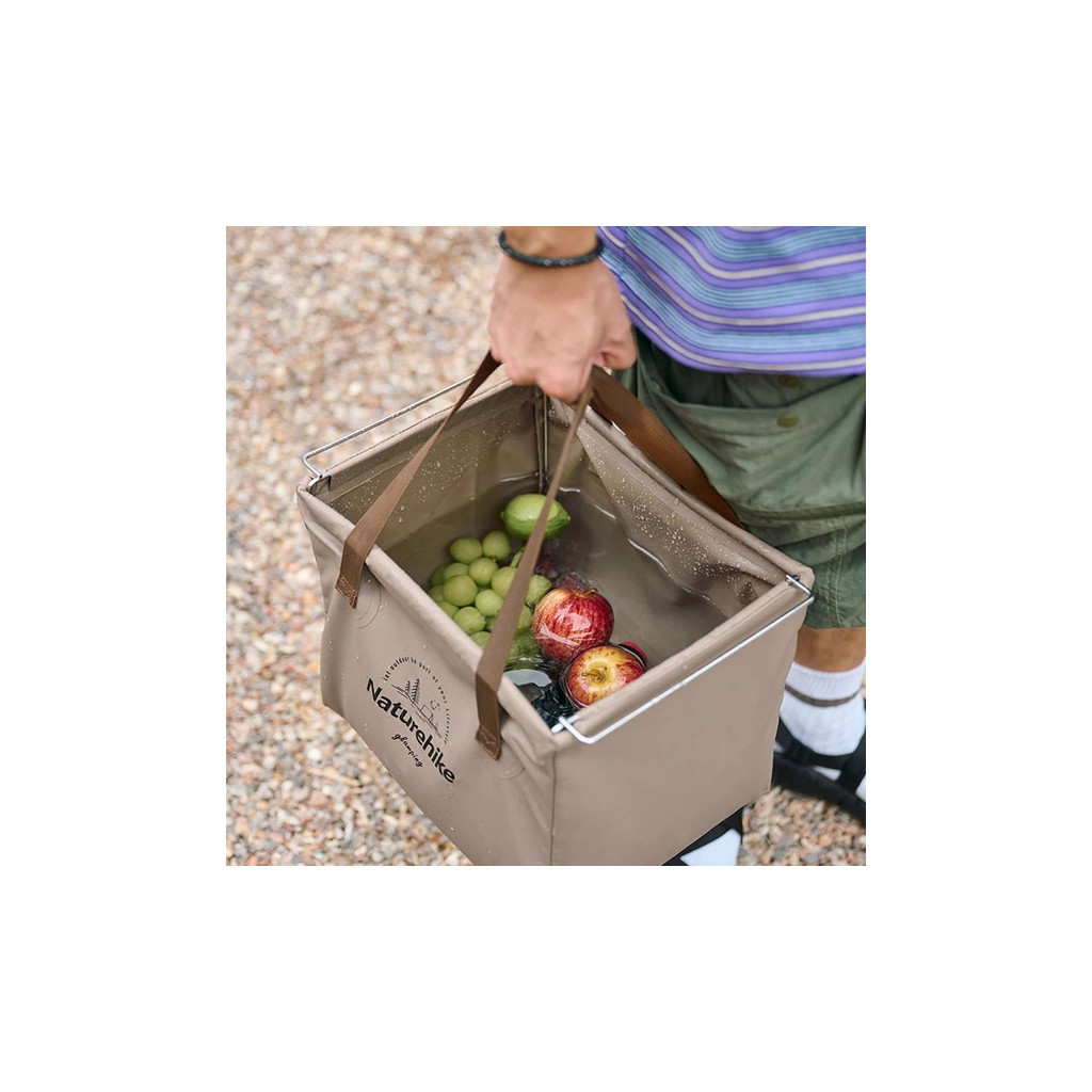 Відро складне Naturehike CNH22SN002 ПВХ 20л Tan (6927595795132) - зображення 5