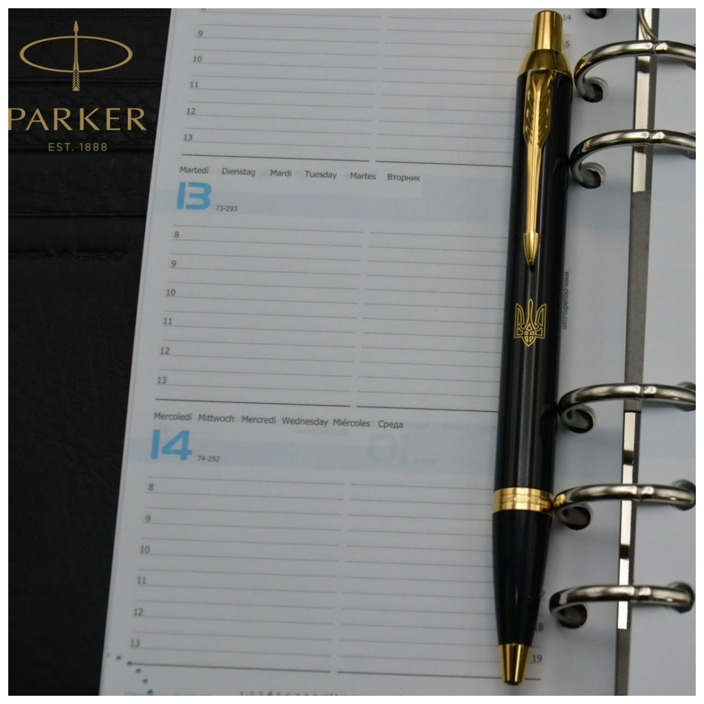 Ручка кулькова Parker IM 17 UKRAINE Black GT BP Тризуб прозорий (22032_T010y) - зображення 4