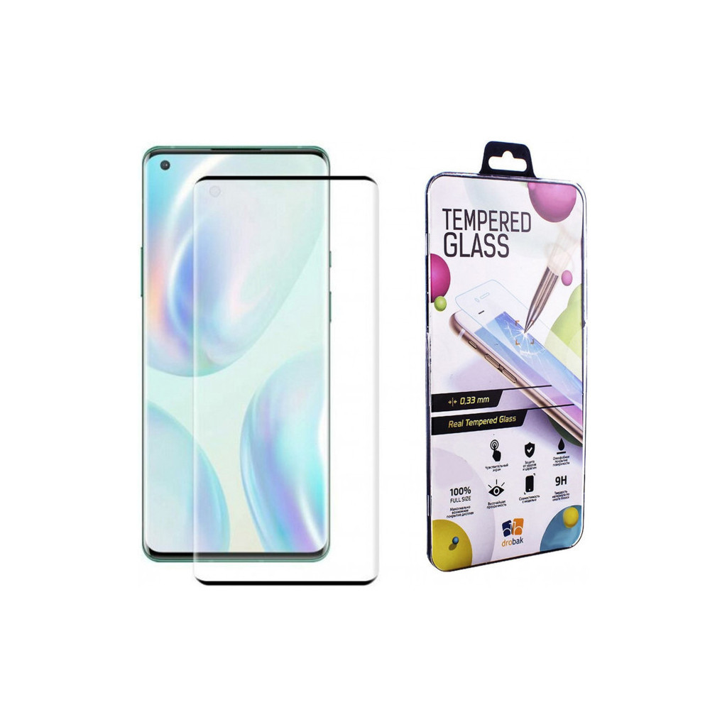 Скло захисне Drobak OnePlus 8 Lite Full Cover Full Glue (Black) (222220) - зображення 1