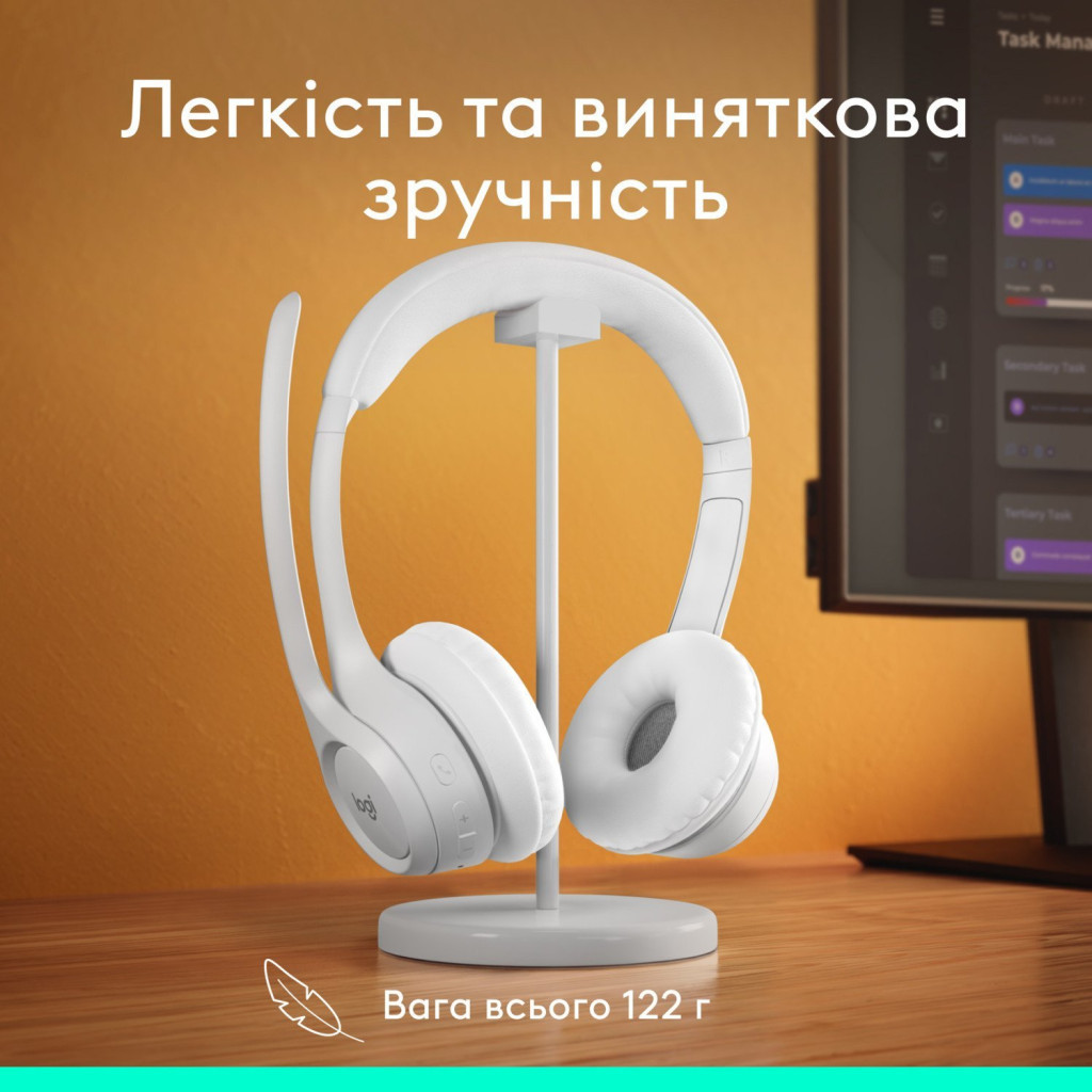 Навушники Logitech Zone 300 Bluetooth Off-White (981-001417) - зображення 8