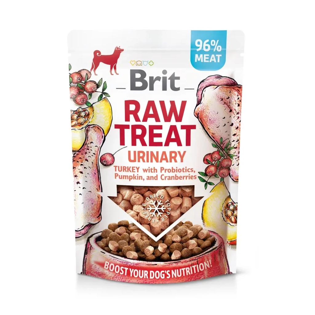 Ласощі для собак Brit Raw Treat freeze-dried Urinary індичка 40 г (8595602564460) - зображення 1
