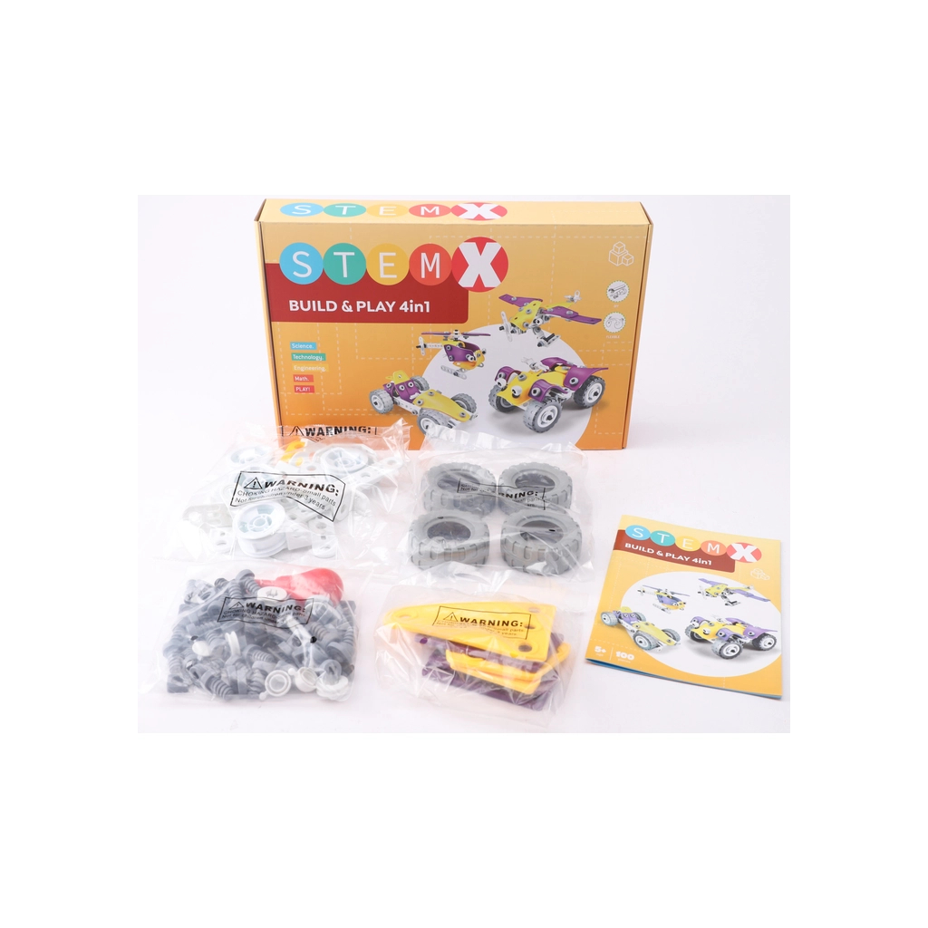 Конструктор Stem з болтами Build&Play 4 в 1 на 100 деталей (3858894673308) - зображення 7